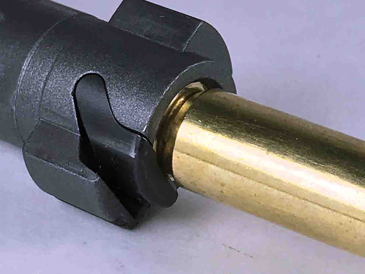 The 704 extractor holds a cartridge as it enters and seats in the chamber and as it is extracted and ejected after firing.
